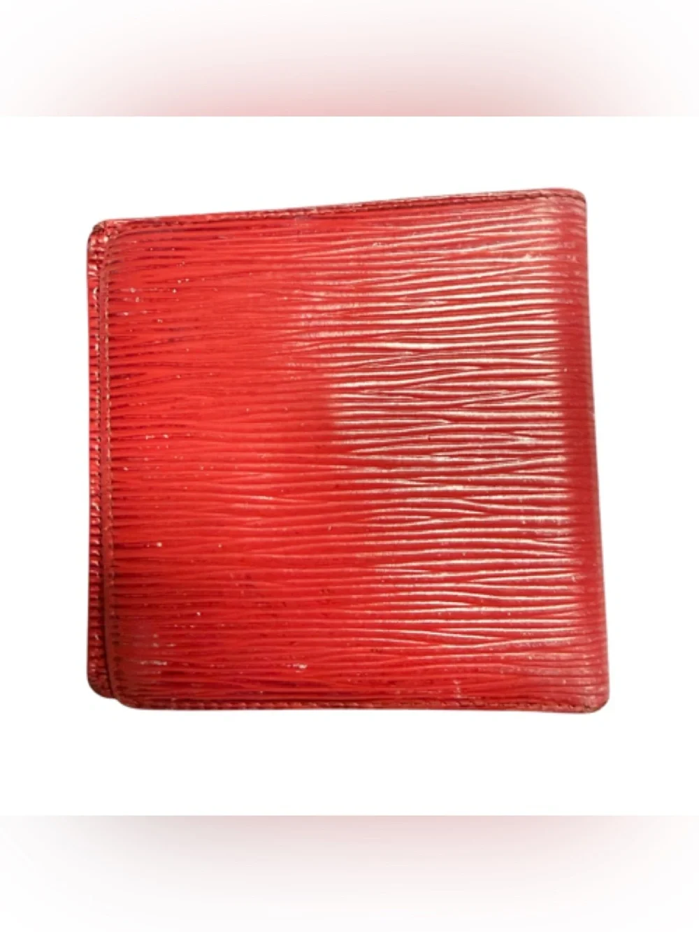 ✨Vintage Louis Vuitton LV Red Epi Leather Square Bifold Wallet